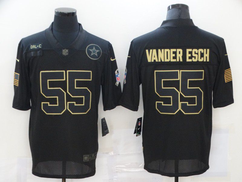 Men Dallas cowboys #55 Vander esch Black gold lettering 2020 Nike NFL Jersey->philadelphia eagles->NFL Jersey